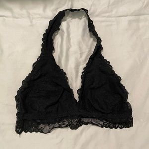 PINK Unlined Lace Halter Bralette